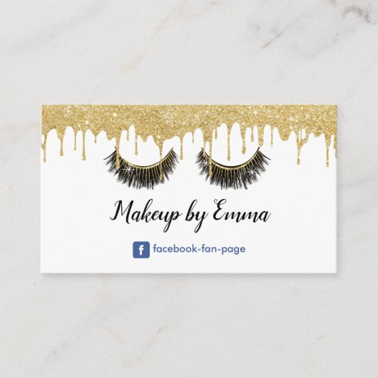 Makeup Artist Chic Lashes Modern Gold Driving Visitekaartje (Voorkant)