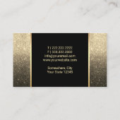 Makeup Artist Chic Lips Modern Black & Gold Ombre Visitekaartje (Achterkant)