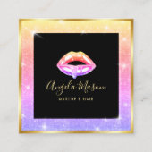 Makeup Artist Chic Salon QR Code Uniek Vierkante Visitekaartje (Voorkant)