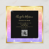 Makeup Artist Chic Salon QR Code Uniek Vierkante Visitekaartje (Achterkant)