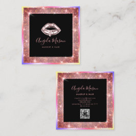 Makeup Artist Chic Salon QR Code Unieke vierkante Vierkante Visitekaartje