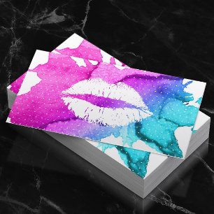 Makeup Artist Classy Waterverf Lips Modern Visitekaartje