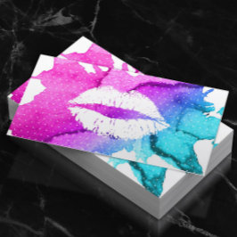 Makeup Artist Classy Waterverf Lips Modern Visitekaartje