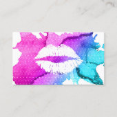 Makeup Artist Classy Waterverf Lips Modern Visitekaartje (Voorkant)