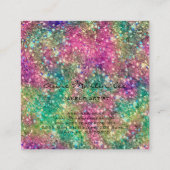 Makeup Artist Colorful Glitter Glam Vierkante Visitekaartje (Achterkant)