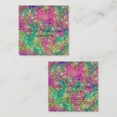 Makeup Artist Colorful Glitter Glam Vierkante Visitekaartje (Voorkant / Achterkant)