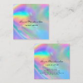 Makeup Artist Colorful Holographic Glam Vierkante Visitekaartje (Voorkant / Achterkant)