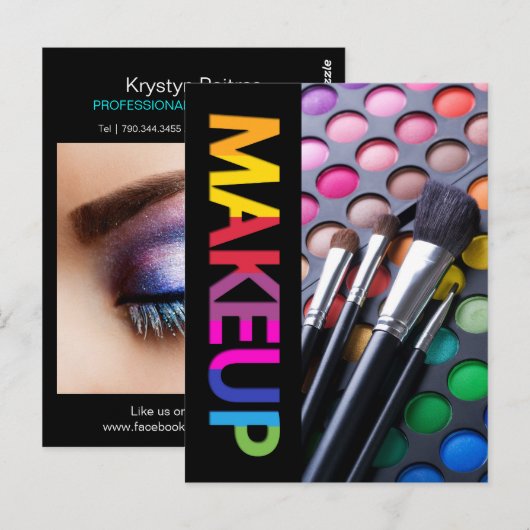 Makeup Artist Comp Card Briefkaart (Voorkant / Achterkant)