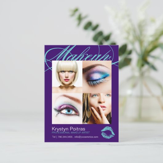 Makeup Artist Comp Card Briefkaart (Staand voorkant)