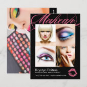 Makeup Artist Comp Card Briefkaart (Voorkant / Achterkant)