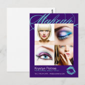 Makeup Artist Comp Card Briefkaart (Voorkant / Achterkant)