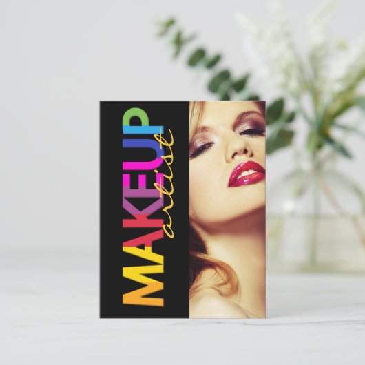 Makeup Artist Comp Card Briefkaart (Staand voorkant)