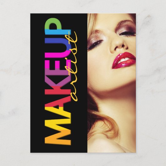 Makeup Artist Comp Card Briefkaart (Voorkant)