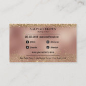 Makeup Artist Copper Gold Glam Beauty Salon Visitekaartje (Achterkant)