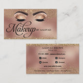 Makeup Artist Copper Gold Glam Beauty Salon Visitekaartje (Voorkant / Achterkant)