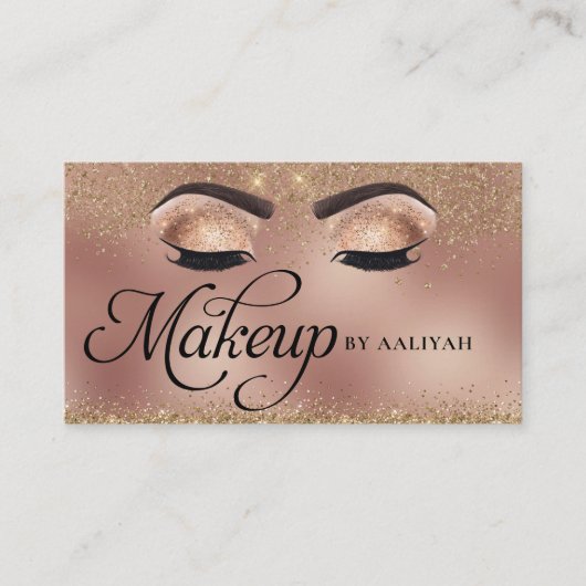 Makeup Artist Copper Gold Glam Beauty Salon Visitekaartje (Voorkant)