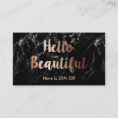 Makeup Artist Copper Typography Marble Referral (Voorkant)