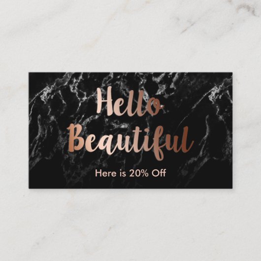 Makeup Artist Copper Typography Marble Referral (Voorkant)