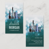 Makeup Artist Cosmetician - Blauwgroen Turquoise G Visitekaartje (Voorkant / Achterkant)