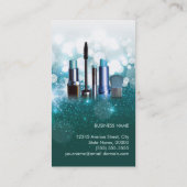 Makeup Artist Cosmetician - Blauwgroen Turquoise G Visitekaartje (Achterkant)