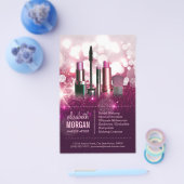 Makeup Artist Cosmetician - Roze Beauty Glitter Flyer (Enkel)