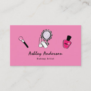 Makeup Artist Cosmetics Bright Pink Visitekaartje