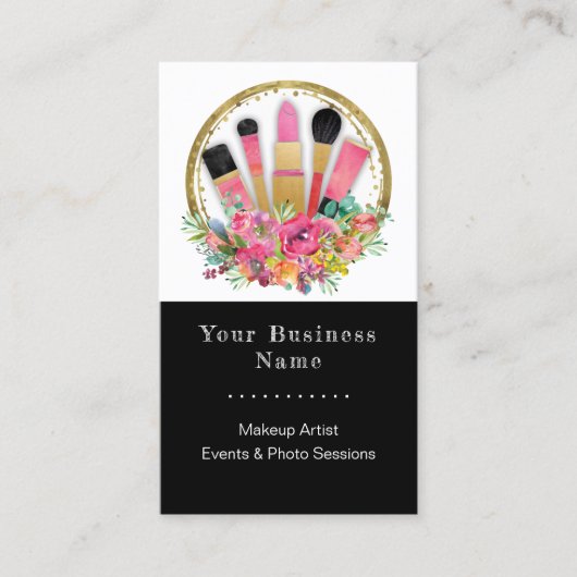 Makeup Artist Cosmetoloog Beauticiste QR Code Visitekaartje (Voorkant)