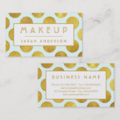 Makeup Artist Cosmetoloog - Moderne Big Gold Stipp Visitekaartje (Voorkant / Achterkant)