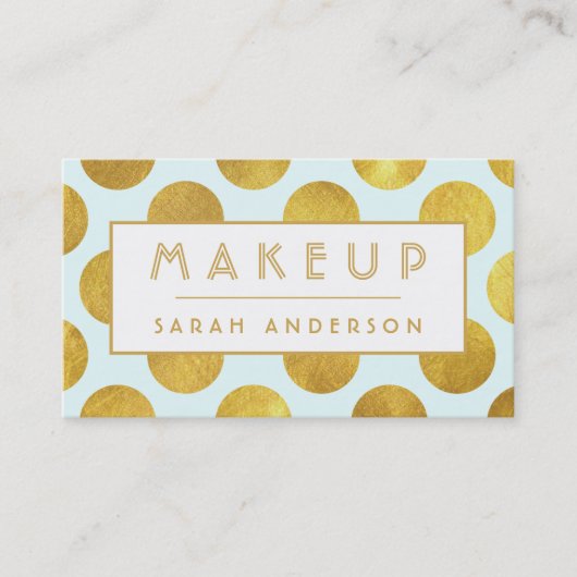 Makeup Artist Cosmetoloog - Moderne Big Gold Stipp Visitekaartje (Voorkant)
