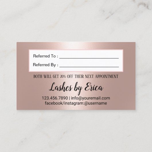 Makeup Artist Crown Lashes Roos Gold Referral (Achterkant)