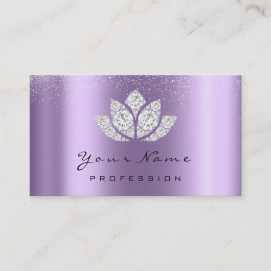 Makeup Artist Crystal Diamond Lotus Paars Sparkly Visitekaartje (Voorkant)