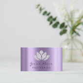 Makeup Artist Crystal Diamond Lotus Paars Violet Visitekaartje (Staand voorkant)