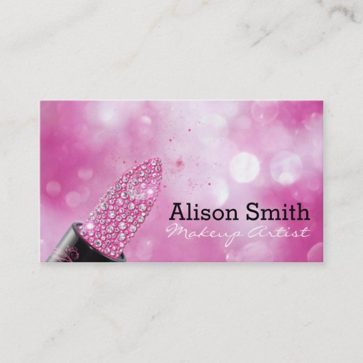 Makeup Artist / Diamonds Lipstick Visitekaartje (Voorkant)