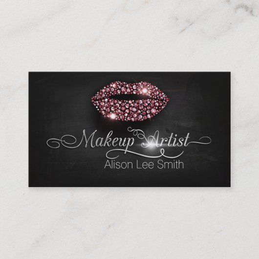 Makeup Artist / Diamonds Sparkle Lips Visitekaartje (Voorkant)