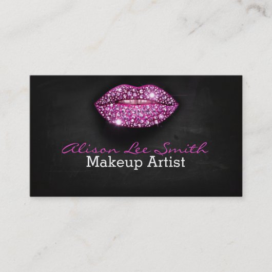 Makeup Artist / Diamonds Sparkle Lips Visitekaartje (Voorkant)