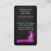 Makeup Artist/Diamonds Sparkle Lipstick Visitekaartje (Achterkant)