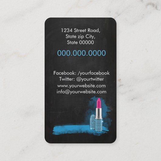 Makeup Artist/Diamonds Sparkle Lipstick Visitekaartje (Achterkant)