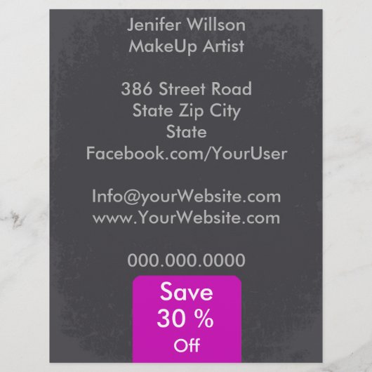 Makeup Artist Discount Offer Flyer (Achterkant)