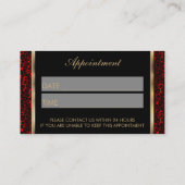 Makeup Artist - Donkerrood Afsprakenkaartje (Achterkant)