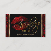 Makeup Artist - Donkerrood Afsprakenkaartje (Voorkant)