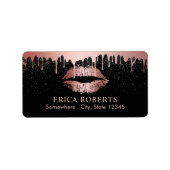 Makeup Artist Drift Roos Gold Lips Beauty Salon Etiket (Voorkant)