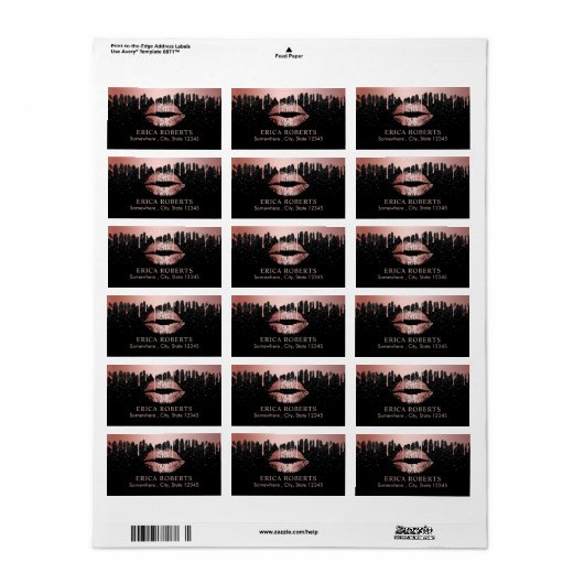 Makeup Artist Drift Roos Gold Lips Beauty Salon Etiket (Full Sheet)