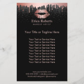 Makeup Artist Drift Roos Gold Lips Beauty Salon Flyer (Voorkant)