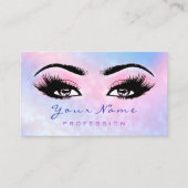 Makeup Artist Dusty Blue Eyelash Holografen Roze Visitekaartje (Voorkant)