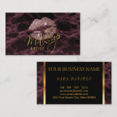 Makeup Artist Dusty Roos en Black Marble Visitekaartje (Voorkant / Achterkant)