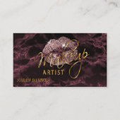 Makeup Artist Dusty Roos en Zwarte Benoeming Afsprakenkaartje (Voorkant)