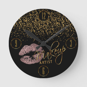 Makeup Artist Dusty Roos Lips and Gold Confetti Ronde Klok