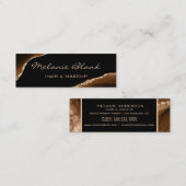 Makeup Artist Elegant Agate Black en Gold Marble Mini Visitekaartje (Voorkant / Achterkant)