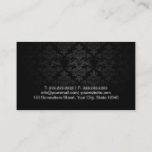 Makeup Artist Elegant Dark Damask Visitekaartje (Achterkant)