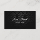 Makeup Artist Elegant Dark Damask Visitekaartje (Voorkant)